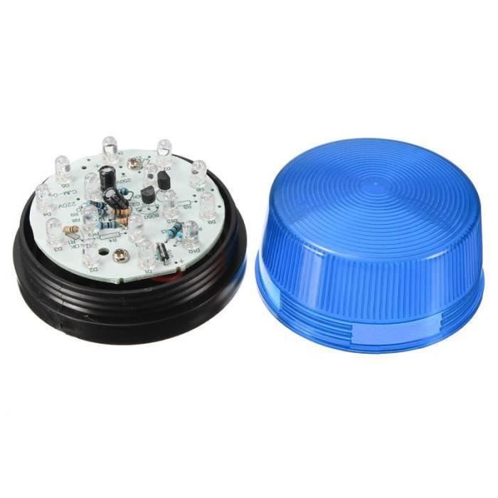 XG04004-1X 12V Lampe LED Gyrophare Stroboscope Alarme Clignotement Sécurité Maison Bleu
