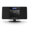 oneConcept V-13 Mini chaîne HiFi stereo ultra plate avec radio AM/FM , lecteur CD compatible MP3 , port USB , réveil et AUX - Noir-1