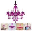1pc salon lustre cristal romantique de style européen violet plafonnier luminaire d'interieur-1