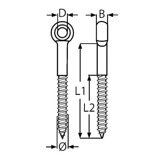 Lot De 5 Anneaux 2 Filetages En Inox A4 - Tige Filetée 6mm + Filetée Bois - Neuf, Made In France