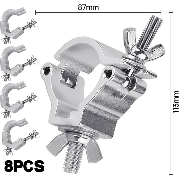HONITANO 4 Pinces En Alliage Aluminium Pour éclairage Scène – Support Tube O Clamp, Charge 100 Kg, Installation Rapide
