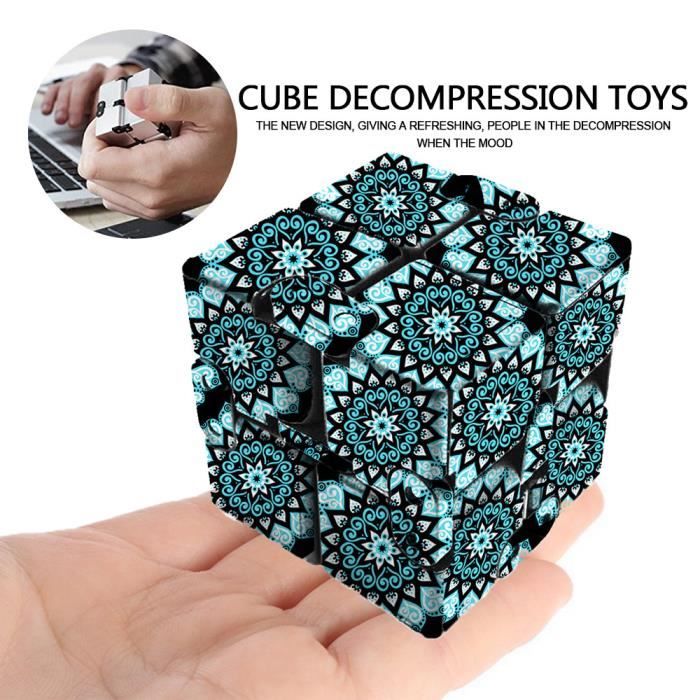 SKYLETY Cube Infini Mini Galaxy Violet - Jouet Anti-Stress Sensoriel Pour Soulager Anxiété, TDAH Et Améliorer La Concentration