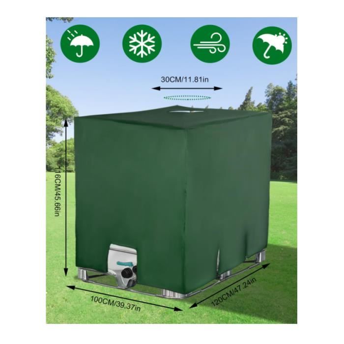 Bache pour Cuve 1000L IBC Anti-UV Housse De Protection pour Conteneur IBC, Bache De Réservoir d'eau 1000L, Bâche De Protection Cuve avec Fermeture Éclair,120x100x116 cm Bache pour Cuve 1000L IBC Anti-UV Housse De Protection pour Conteneur IBC, Bache De Réservoir d'eau 1000L, Bâche De Protection Cuve avec Fermeture Éclair,120x100x116 cm