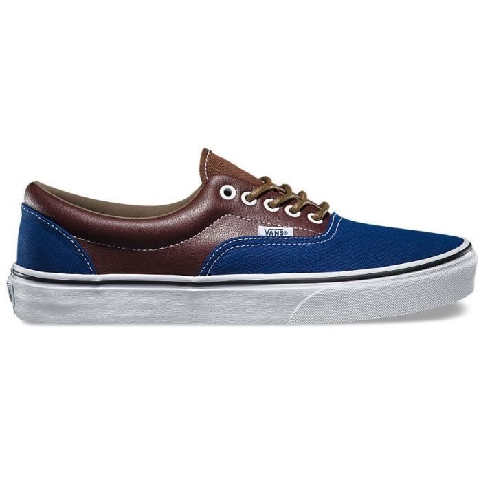 Baskets ERA Leather Plaid Estate Bleu Marron Homme VANS