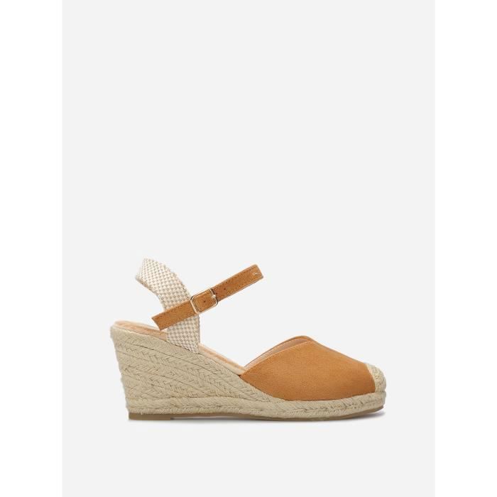 Espadrilles Sandales CompensÃ©es Camel Femme Talon Espadrilles