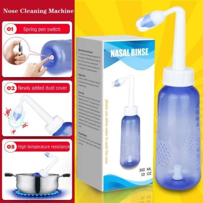 Nettoyeur Nasal Électrique Sans Fil – Machine Irrigation Sinus 5 Modes, 300 Ml, 3 Embouts – Rinçage Doux & Puissant Pour Adultes & Enfants +8 Ans