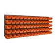 Lot de 70 boîtes XS bacs a bec orange pour système de rangement 115 x 39 cm au garage-2