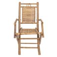 Chaise pliante en bois de bambou marron, Sans Assemblage, siège en osier décoratif et fonctionnel pour terrasse, balcon, jardin, 98-2