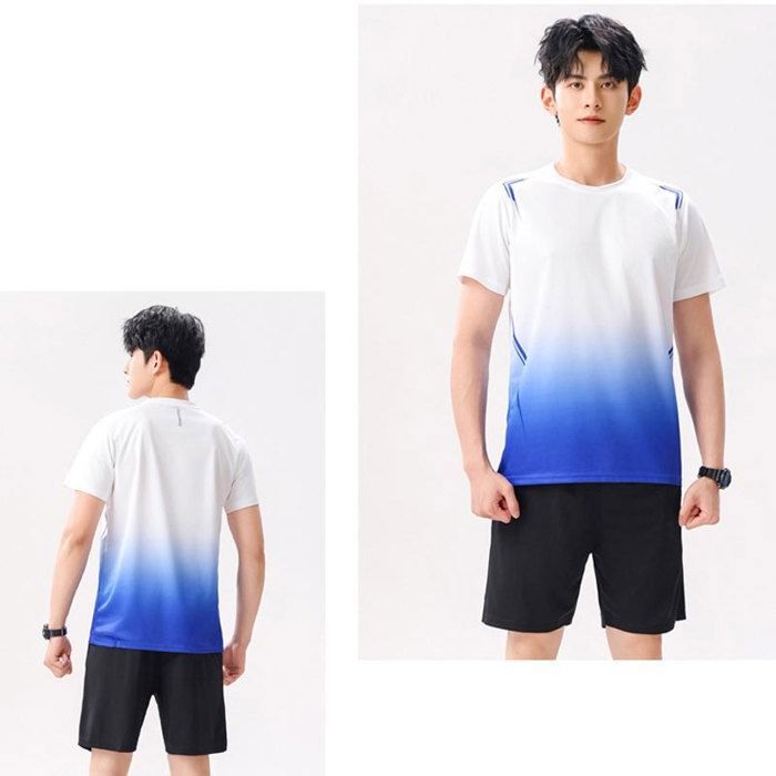 Ensemble de Vetements de Sport 3 Pieces - Marque - Modèle - Manches courtes - Séchage Rapide - Respirant Rouge - Sport