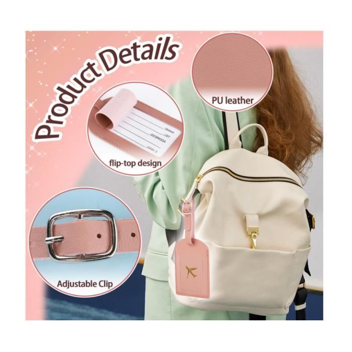 étiquettes Bagage Cuir PU Etiquette De Bagage,2--Valise En Cuir Pu, Étiquette De Bagage, Sac À Main, Pendentif Identifiant Bagage Réglable étiquettes Bagage Cuir PU Etiquette De Bagage,2--Valise En Cuir Pu, Étiquette De Bagage, Sac À Main, Pendentif Identifiant Bagage Réglable