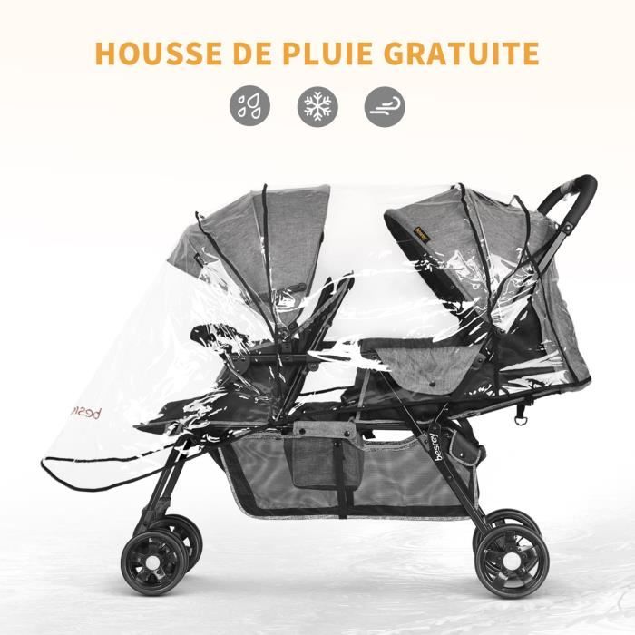 Ombrelle bébé GENERIQUE Protection pluie poussette double Duo REER