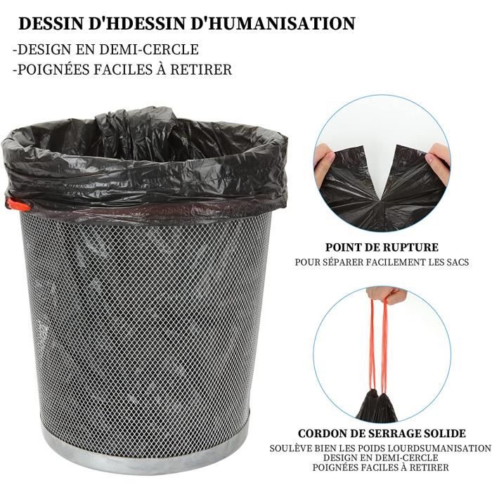 Sacs Poubelle 110 Litres - 30 Microns, Pack De 200 Sacs (8 Rouleaux De 25), Qualité Professionnelle
