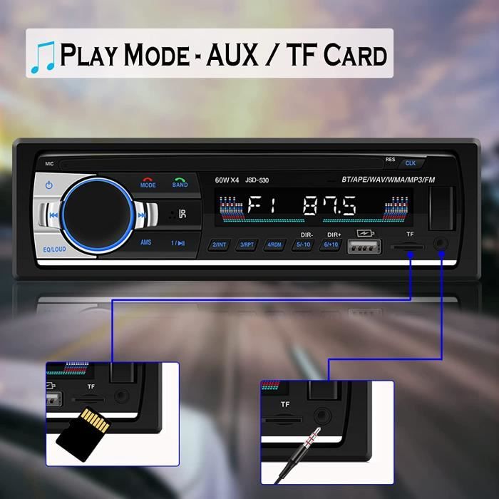 Autoradio FM Stéréo Moto Audio Amplificateur Haut-Parleur MP3 Alarme  Anti-Vol Aw44772 - Cdiscount Auto