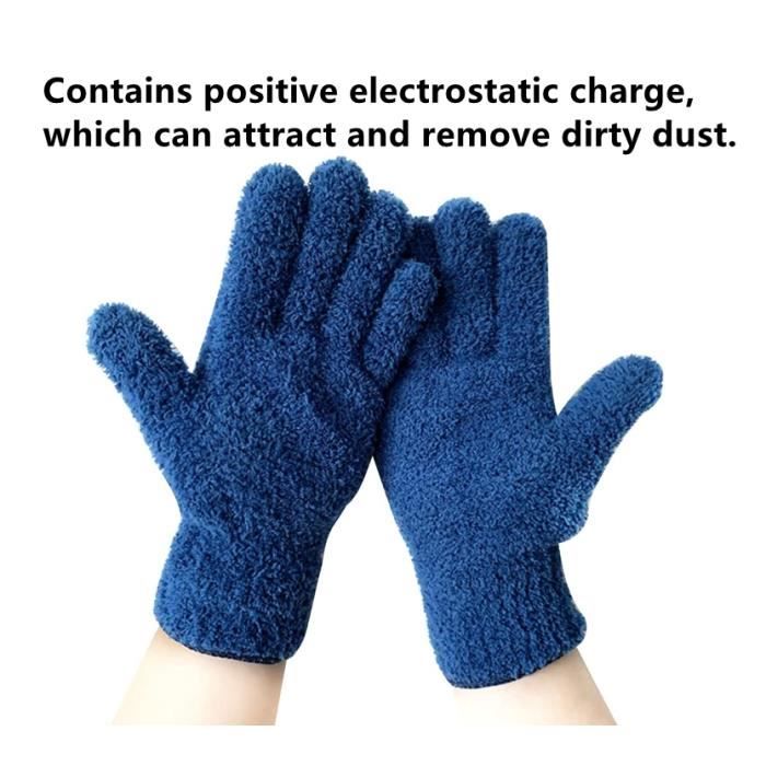 2 Gants Lavage Voiture Laine - Mitts Nettoyage Auto Sans Rayures, Séchage Rapide (Jaune)