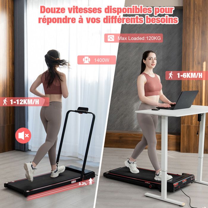 Tapis de Course Pliable, Tapis de Course Puissant,CITYSPORTS ZX2 Tapis roulant.Moteur 1400W,Vitesse 1-12km/h,Noir avec Rouge Tapis de Course Pliable, Tapis de Course Puissant,CITYSPORTS ZX2 Tapis roulant.Moteur 1400W,Vitesse 1-12km/h,Noir avec Rouge
