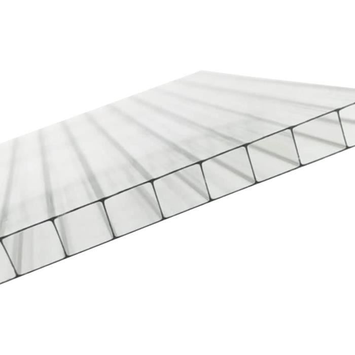 Plaque de polycarbonate creux 10,25 m² 14 unités Plaques à double paroi 4mm  d'épaisseur Serre abri - Cdiscount Bricolage
