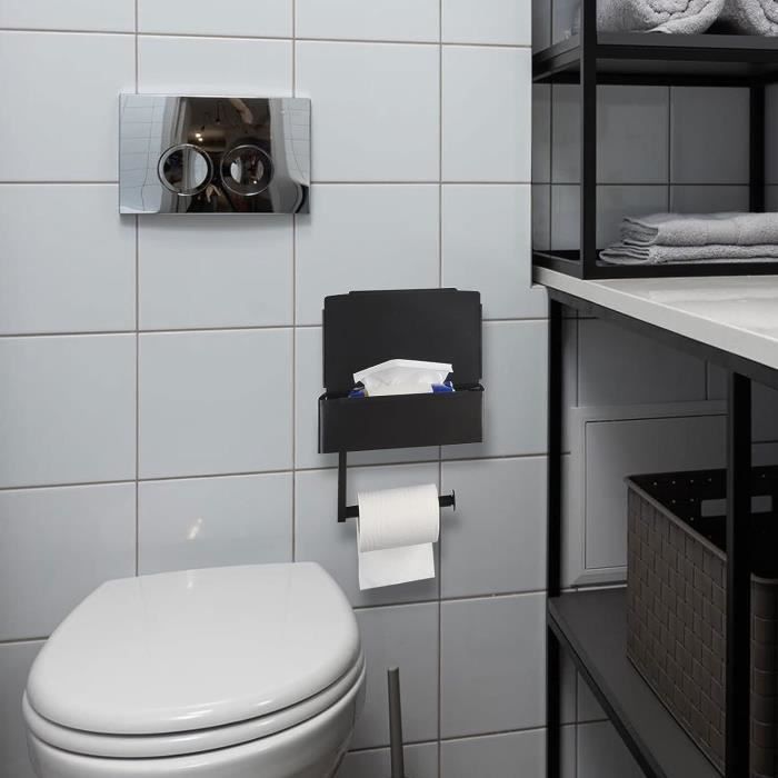 Porte-Papier Toilette Avec Porte-Lingette, Support Mural En Acier  Inoxydable, Distributeur De Lingettes Jetables Pour Salle D[H1376]