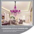1pc salon lustre cristal romantique de style européen violet plafonnier luminaire d'interieur-3