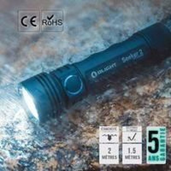 Olight Seeker 2 3000 lm USB Rechargeable DEL Lampe de poche avec étui