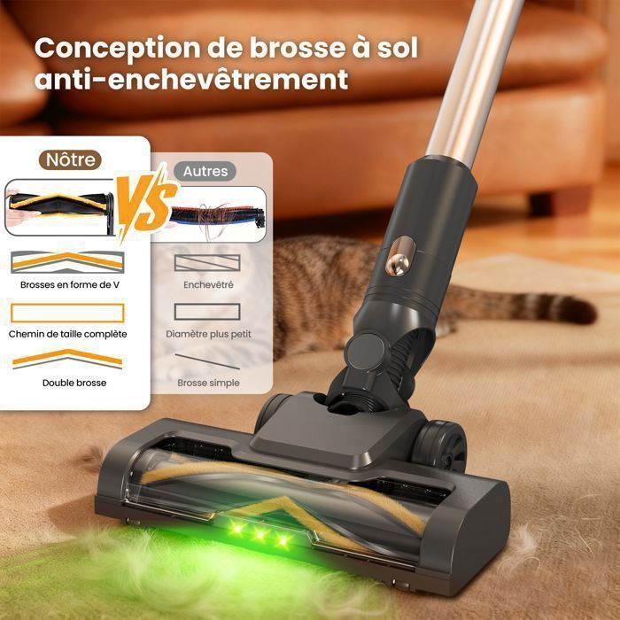 Aspirateur Balai Smoby R5KL17 Pour Enfant, Noir, Bac Amovible Et LED, 3 Ans+