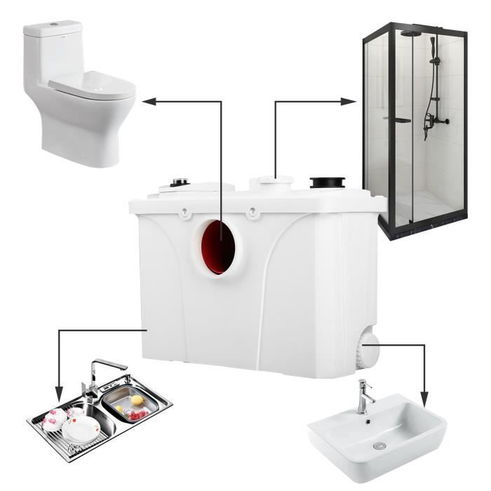 HENGMEI Broyeur Sanitaire pour WC 700W Pompe Automatique pour Eliminer Les  Eaux Usées Douche Lavabo - Cdiscount Bricolage