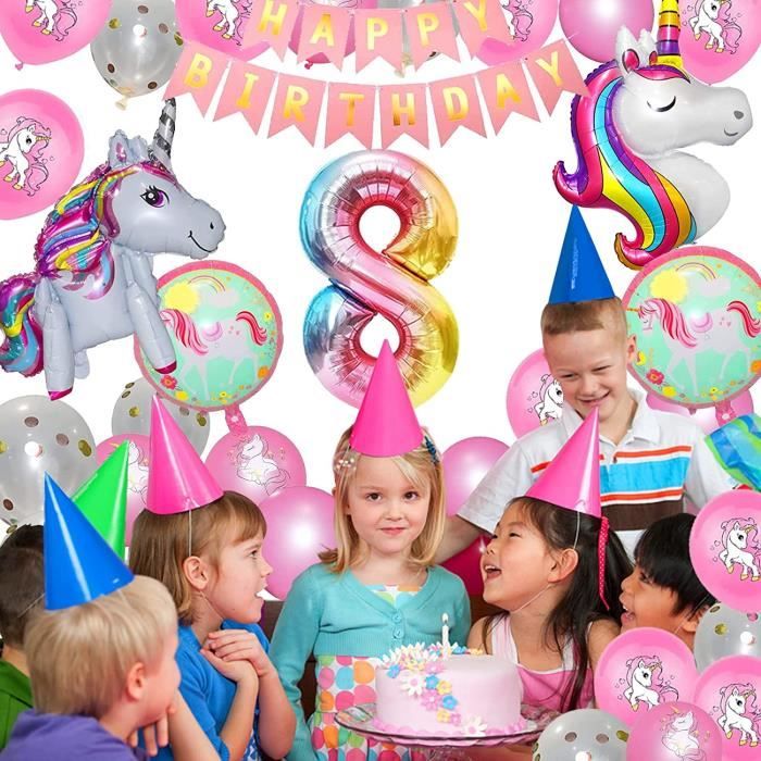 Ballons Décoration Anniversaire Fille 8 Ans, Techextra Ballon Licorne  Décoration D'anniversaire Fête avec “HAPPY BIRTHDAY”, [467] - Cdiscount  Maison