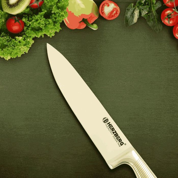 Set De Couteaux Herzberg 8 Pièces Rouge HGSKN8-RED – Idéal Cuisine