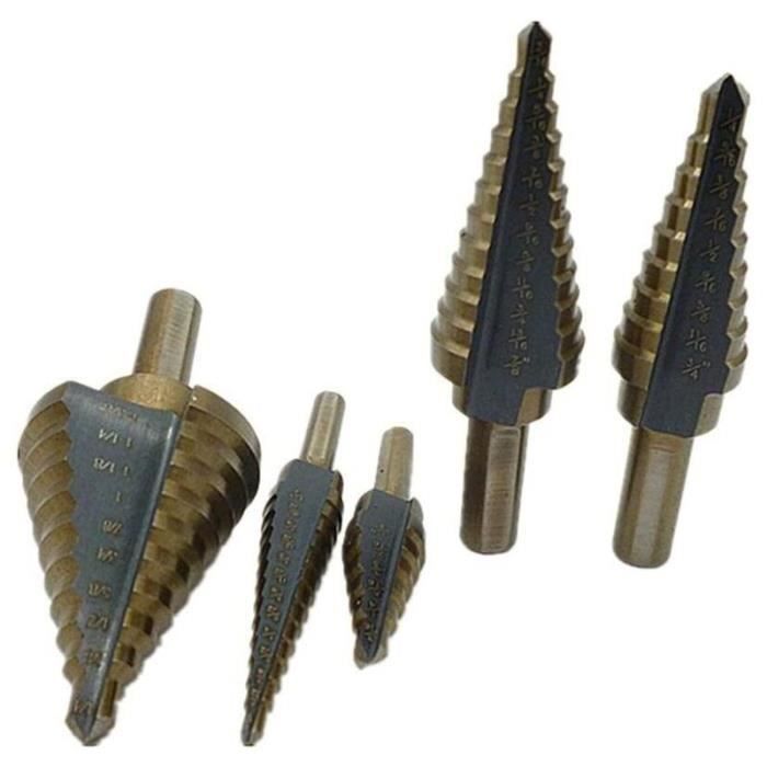 Foret Étagé Revêtu Titane - Perceuse Multi-Tailles 4mm à 32mm Pour Métal, Bois, Plastique, Aluminium - Perçage Rapide Et Précis