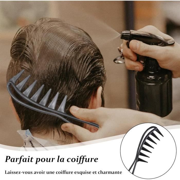 2PCS Peigne Dent Large Brosse Cheveux Bouclés pour Hommes Femmes