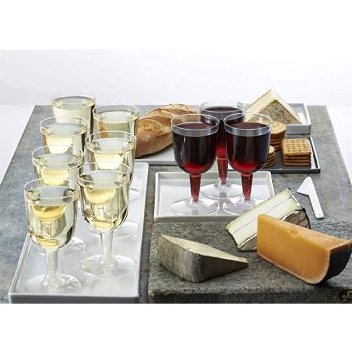 LATERN Lot 50 Verres à Vin Pailletés Argent 170 Ml – Plastique Réutilisable, Gobelets Tige Pour Fêtes & Événements