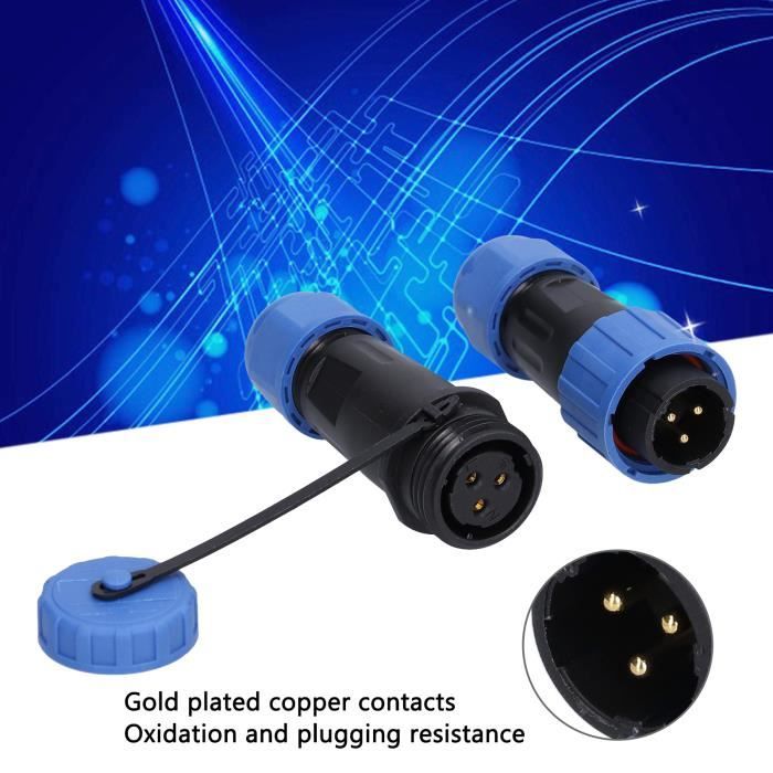 Connecteur Aviation Plug SP21 3 Broches, IP68 3 Broches Sans