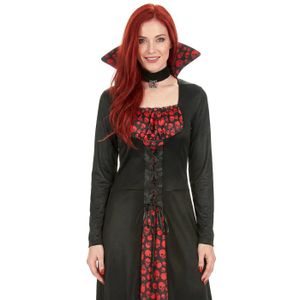 Costume Vampire Fille Halloween - Robe Avec Accessoires Collier Rose Masque Pour Enfants +9 Ans