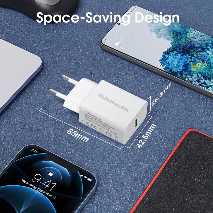 Chargeur Rapide 18W QC3.0 Pour Xiaomi Redmi - Adaptateur + Câble USB-C 2m - Compatible Note 13/13C/12/11/10/9, Poco M4/M6/X6, Etc. - Sécurité Intégrée