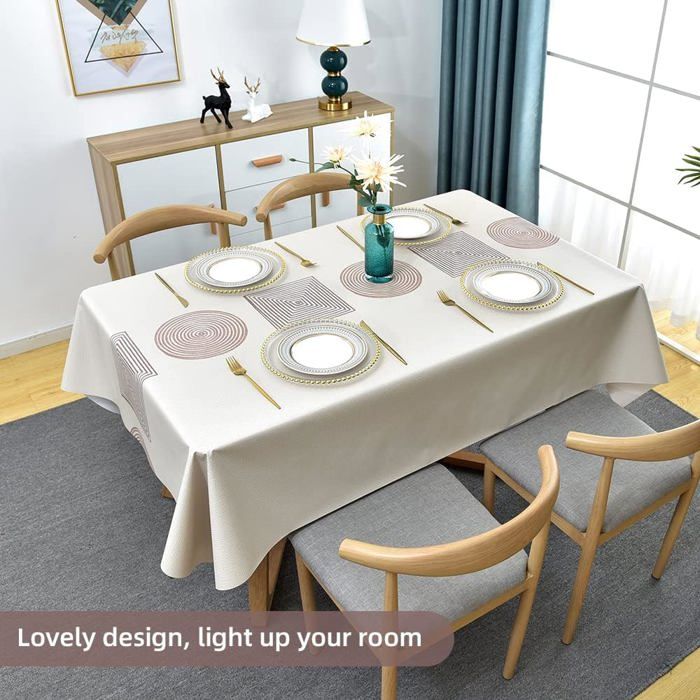 Nappe Rectangulaire En Vinyle PVC - Couleur Unie - Pour Cuisine