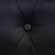 Canape d'angle Chesterfield 6 places - Noir - Simili Cuir - Style Classique - Intemporel-0