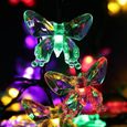 Lampadaire extérieur,Guirlande lumineuse solaire LED en cristal avec papillon, imperméable, luminaire décoratif - Colorful-5m 20led-0