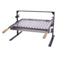 Support Barbecue avec grille et récupérateur de graisse en Inox coloris Gris- 50 x 41 x 42 cm-0