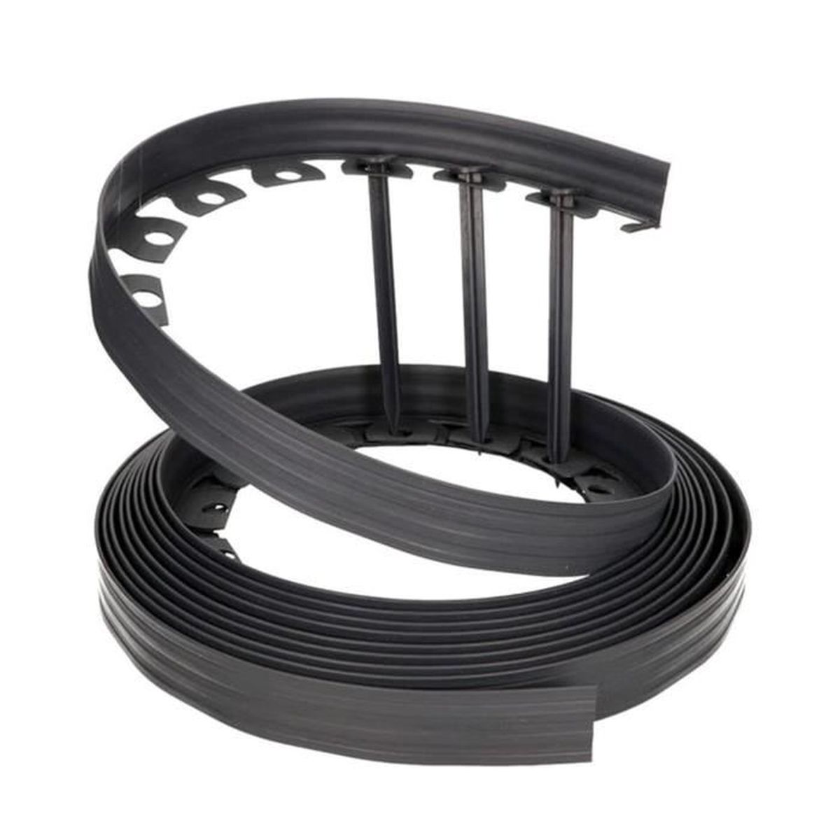 Bordure De Jardin Flexible 5 M X 5 Cm - 15 Ancres Incluses - Pour Délimiter Pelouse, Parterres, Allées - Noir