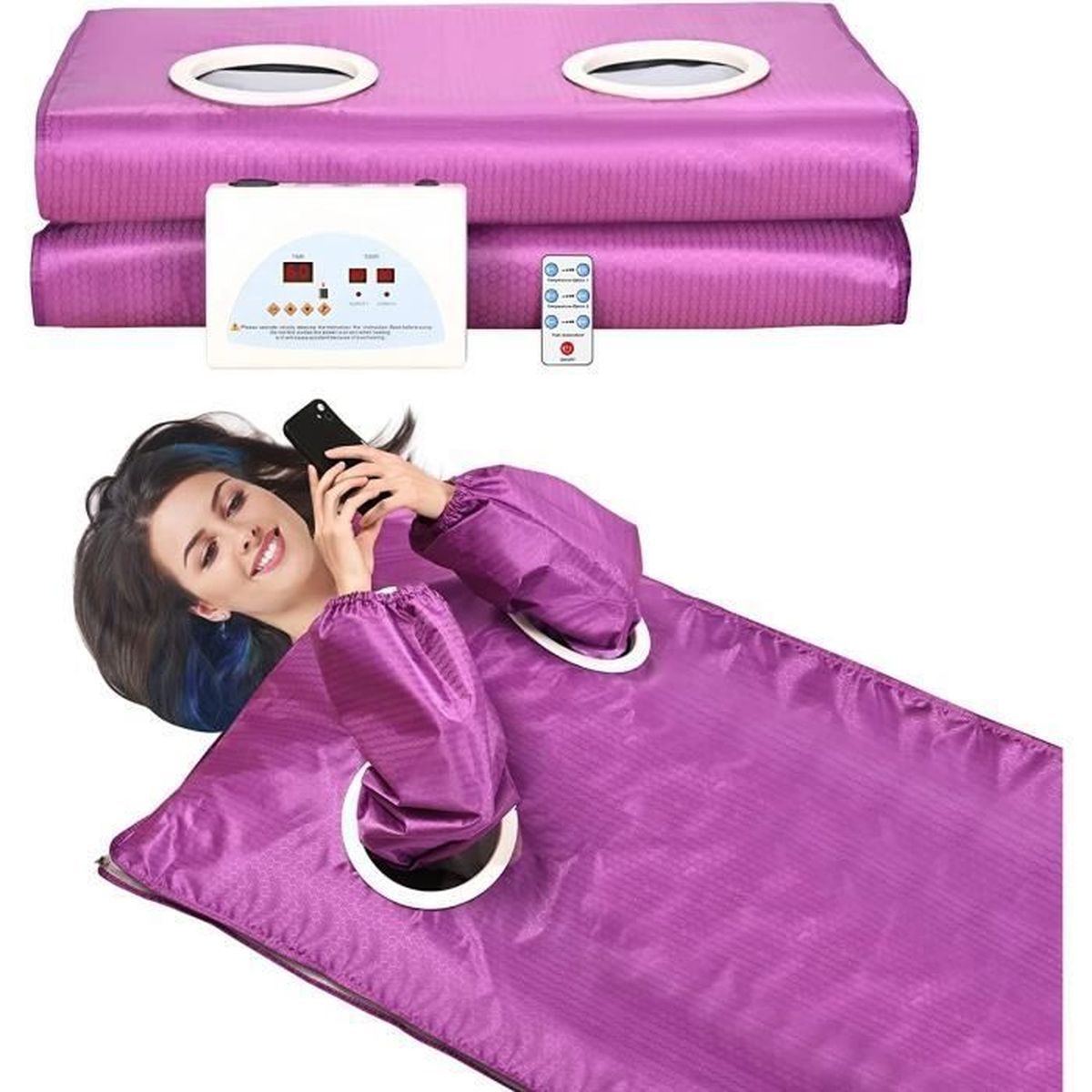 Sauna Infrarouge,Couverture 2 Zones, Conception des Manches,Corps Shaper Perte De Poids Sauna
