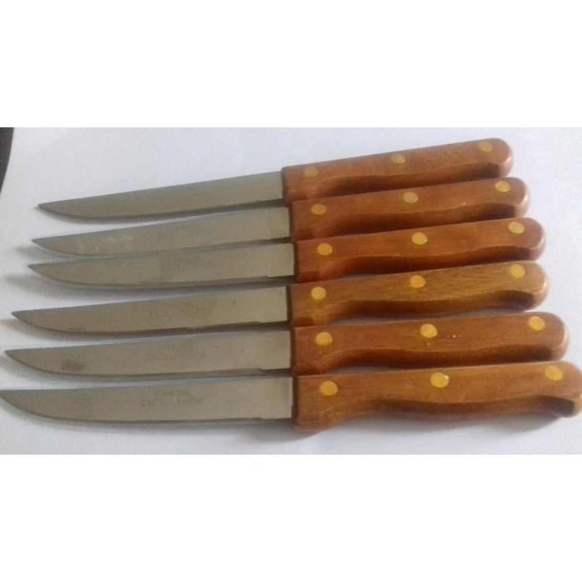 6 x couteaux de table pradel excellence lame en inox manche bois cdiscount maison