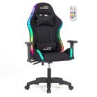Fauteuil Gamer - AMSTRAD - AMS-LED-FUSION-BK - Noir - Éclairage LED - Réglable en hauteur