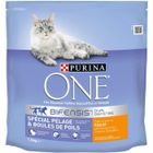 PURINA ONE Pelage & Boules de Poils - Croquettes au poulet et aux céréales complètes - Pour chat adulte - 1,5 kg