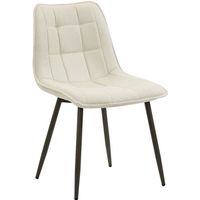 Lot de 2 chaises - IDIMEX - MALAGA - Tissu blanc - Métal bronze - Pour salle à manger