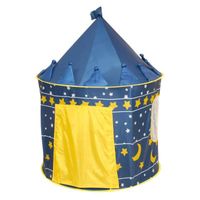 Tente de jeu enfant ROBA Mond & Sterne Pop-Up - Bleu/Jaune - 105x135 cm