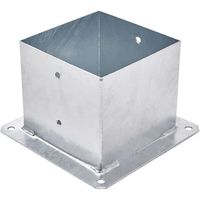 TRIBECCO® Douille à visser pour poteaux carrés en bois galvanisé à chaud (160 x 160 mm) - Douille de sol - Support de clôture - Doui