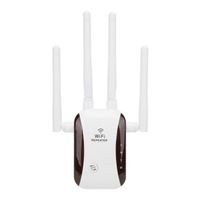 YOSOO Répéteur WiFi Amplificateur de répéteur de signal sans fil 300 Mbps 4 antennes WiFi Range Extender pour Home Office Hotel