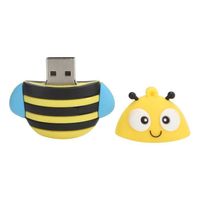 Zerone Clé mémoire Memory Stick USB Flash Drive Pendrive Gift Data Storage Cartoon 3D Bee Modèle Jaune (16 Go)