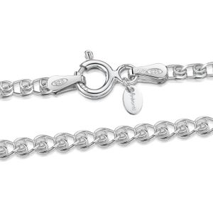 Cha/îne Argent 925//1000 Plaqu/é Or Ros/é 14K Largeur 2.3 mm Maille C/œur Amberta/® Bijoux Longueur 18 19 20 cm Bracelet