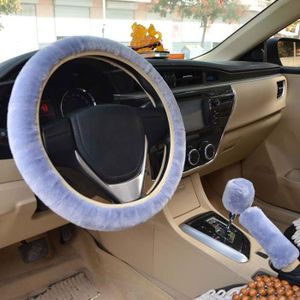 Antid/érapante Housse de volant chaude pour lhiver Noir Housse de volant en peluche YGYQZ