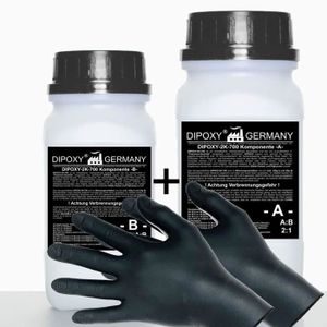 PEINTURE - VERNIS 1,5 kg Résine époxy bi-composant + gants, sol exté